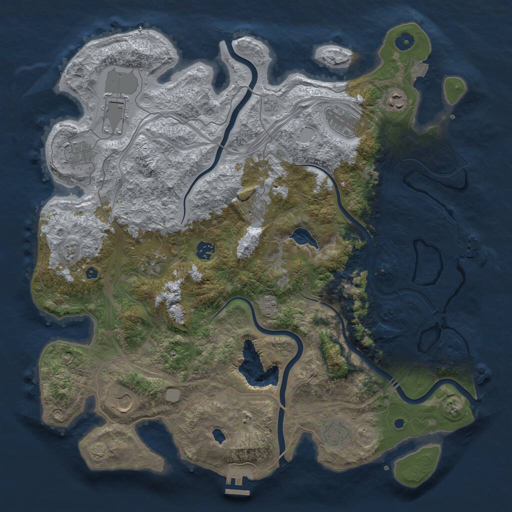 Rust Map: Procedural Map, Size: 4250, Seed: 61372, 16 Monuments