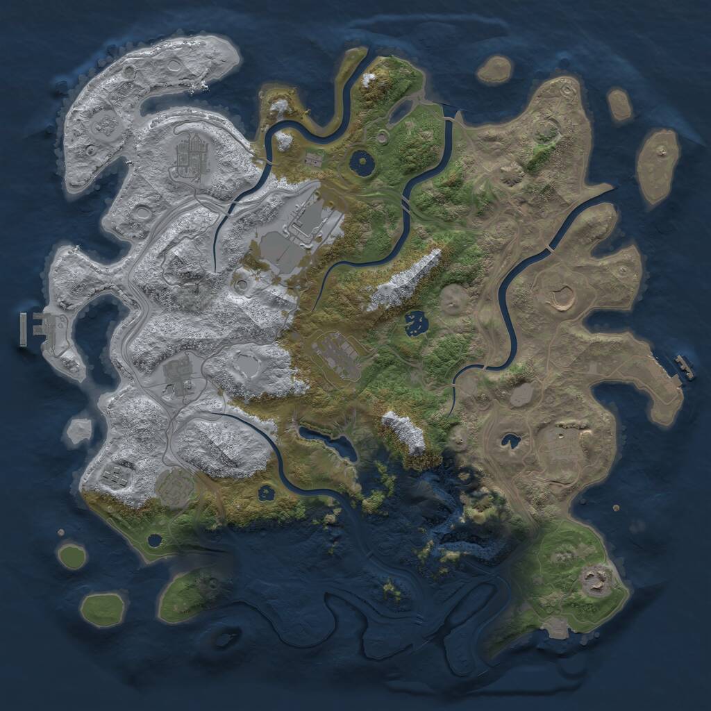 Rust Map: Procedural Map, Size: 4250, Seed: 936723253, 16 Monuments