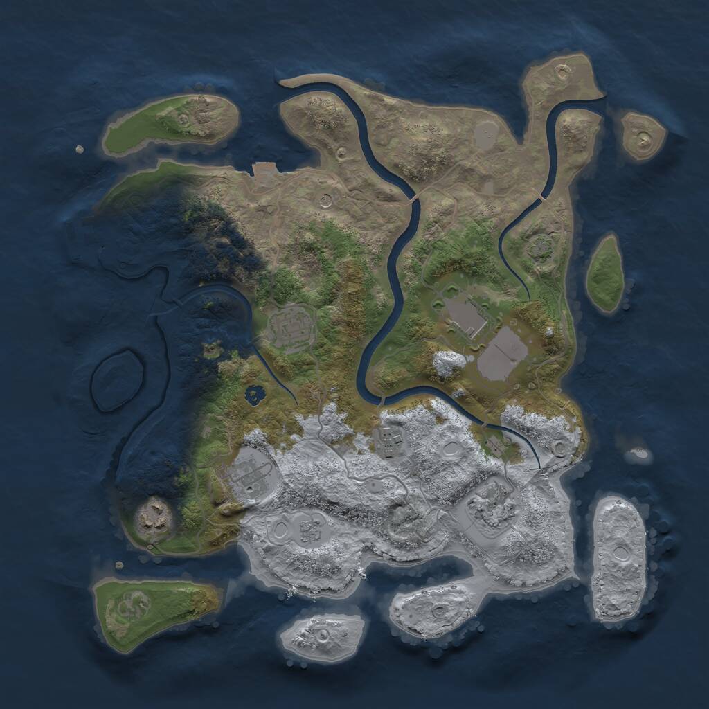 Rust Map: Procedural Map, Size: 3500, Seed: 148032004, 11 Monuments