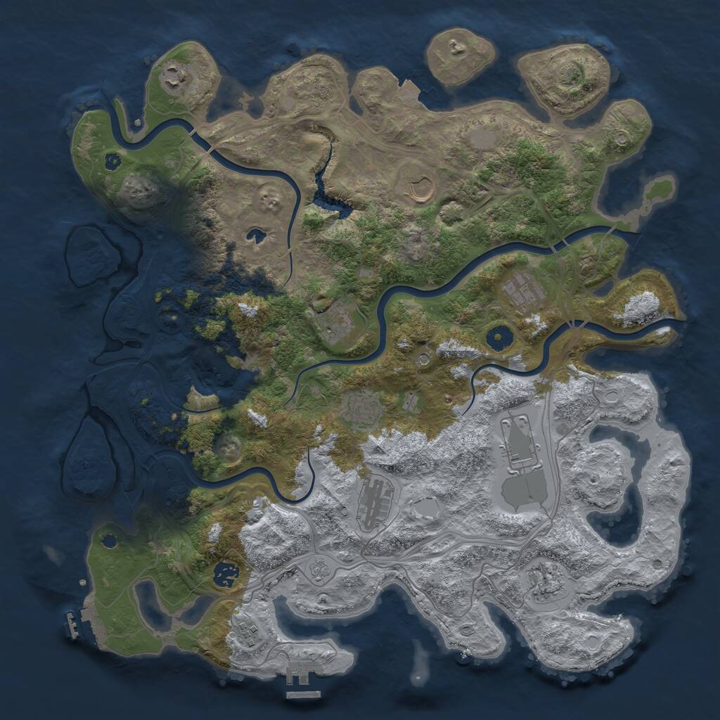 Rust Map: Procedural Map, Size: 4250, Seed: 1679528524, 16 Monuments