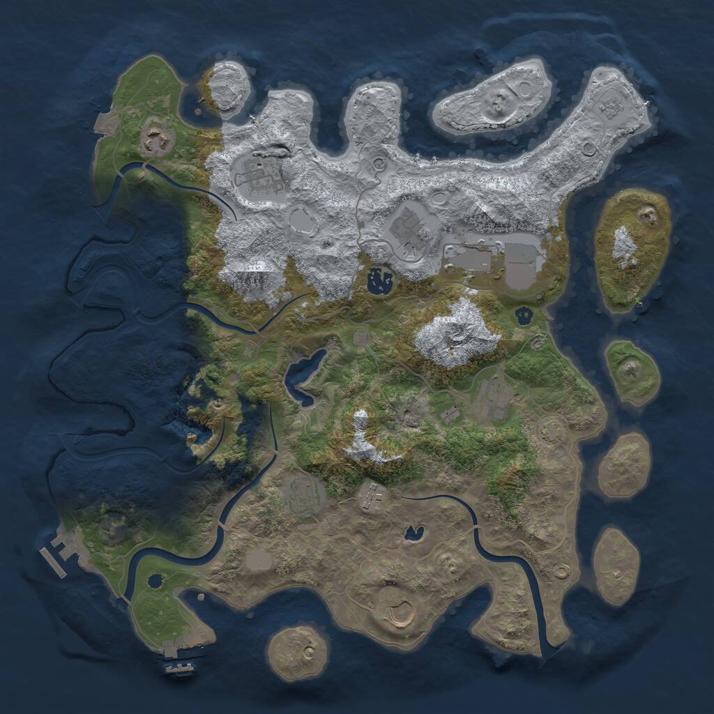 Rust Map: Procedural Map, Size: 4000, Seed: 743884174, 15 Monuments