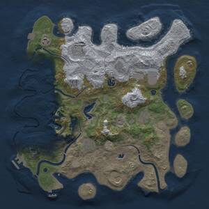Thumbnail Rust Map: Procedural Map, Size: 4000, Seed: 743884174, 15 Monuments