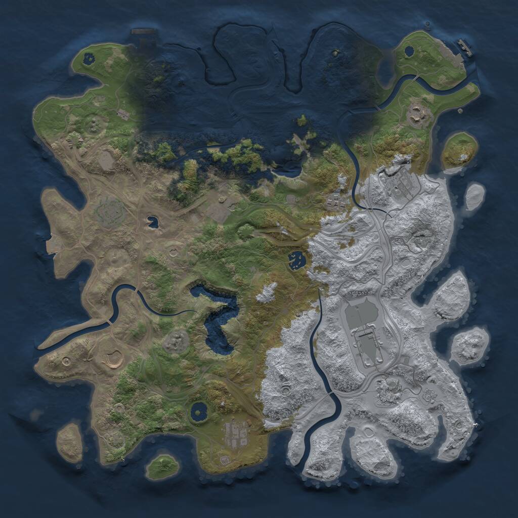 Rust Map: Procedural Map, Size: 4250, Seed: 323279833, 16 Monuments