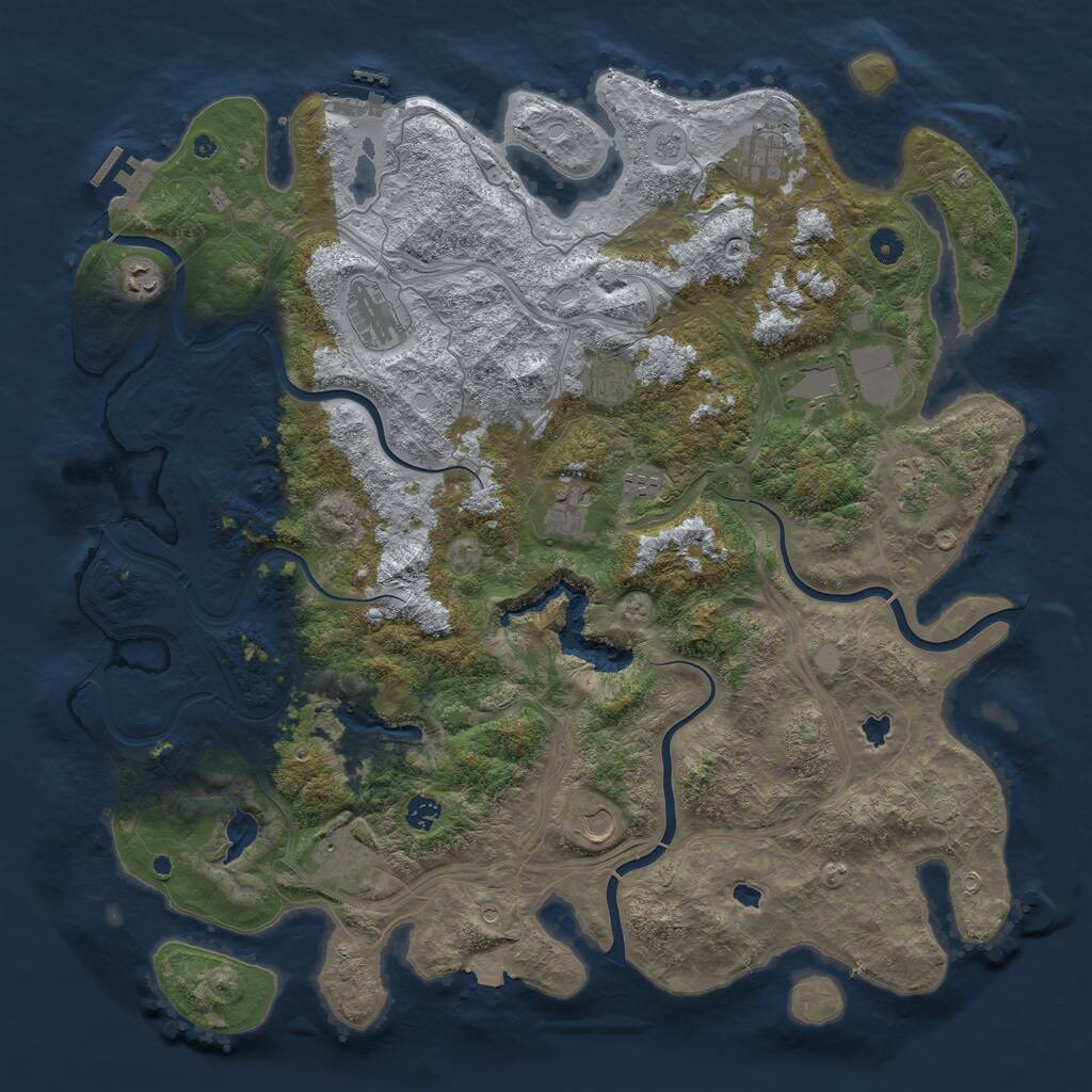Rust Map: Procedural Map, Size: 4800, Seed: 1305006093, 17 Monuments