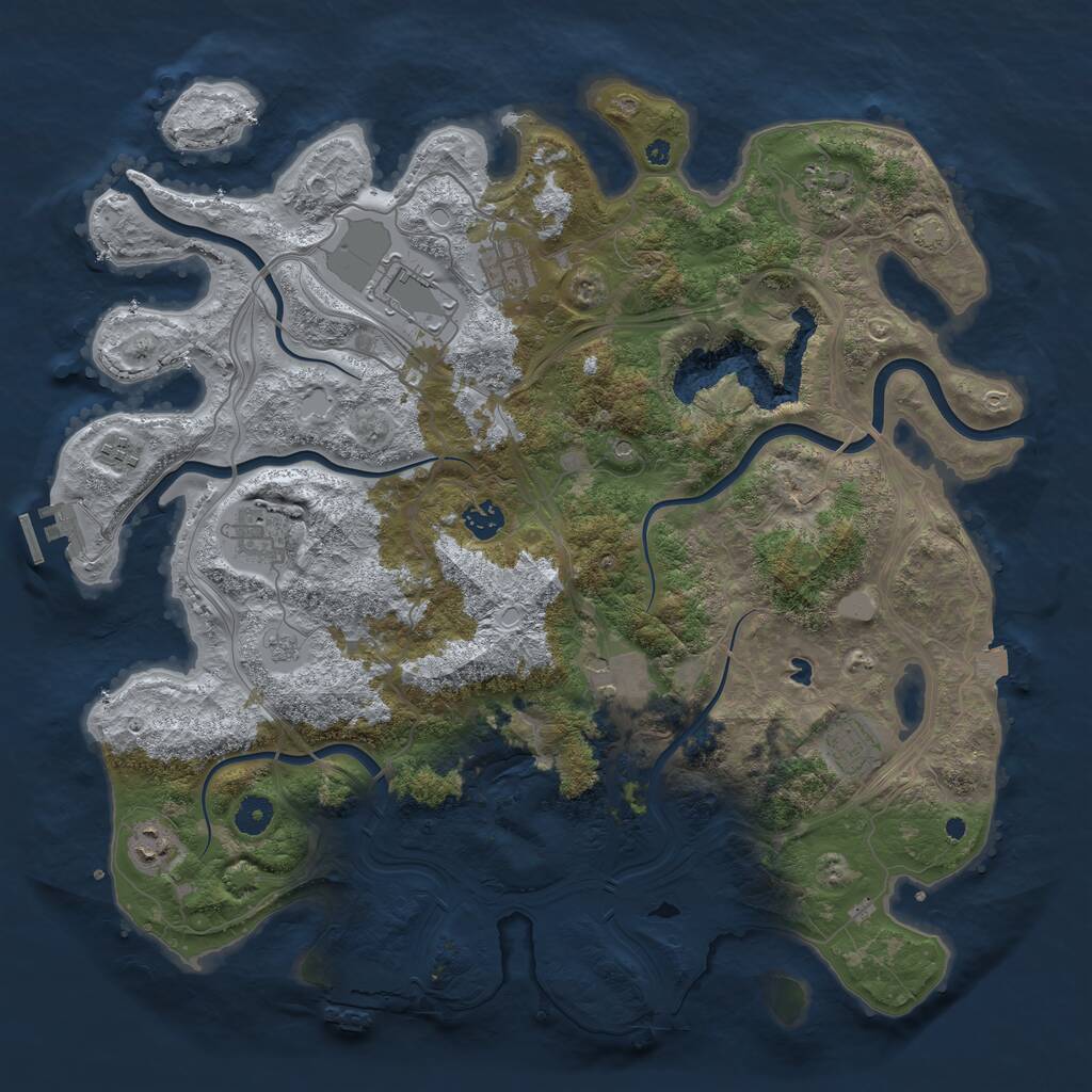 Rust Map: Procedural Map, Size: 4250, Seed: 1814994582, 15 Monuments