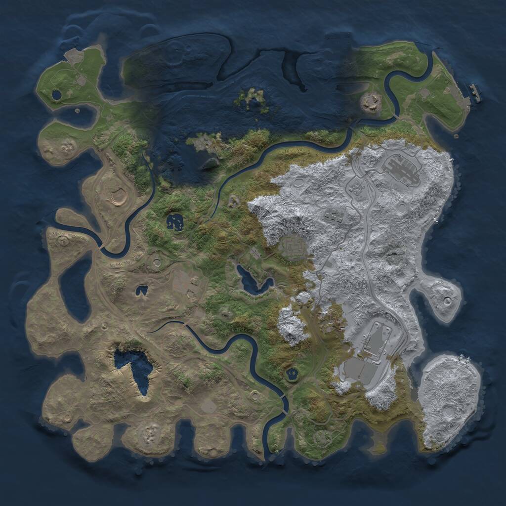 Rust Map: Procedural Map, Size: 4250, Seed: 1742554884, 16 Monuments