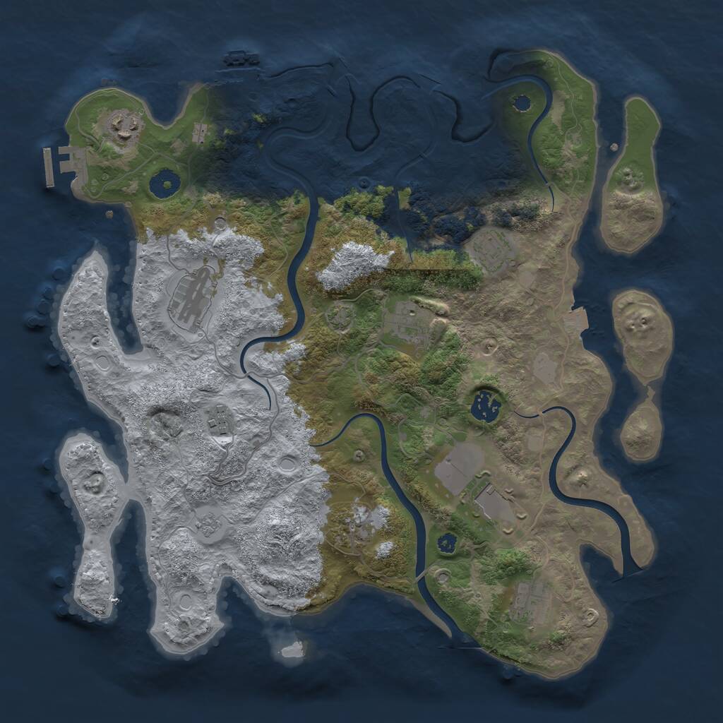 Rust Map: Procedural Map, Size: 3700, Seed: 337152266, 15 Monuments