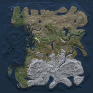 Thumbnail Rust Map: Procedural Map, Size: 4500, Seed: 410192243, 17 Monuments