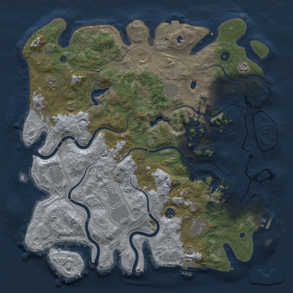 Rust Map: Procedural Map, Size: 4500, Seed: 3859074, 15 Monuments