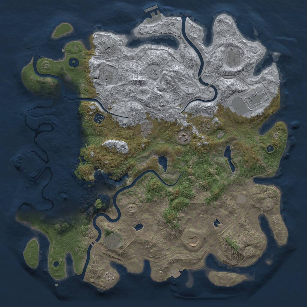 Rust Map: Procedural Map, Size: 4500, Seed: 8888881, 16 Monuments