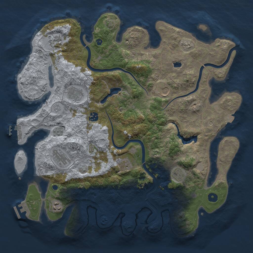 Rust Map: Procedural Map, Size: 4000, Seed: 196819612, 15 Monuments