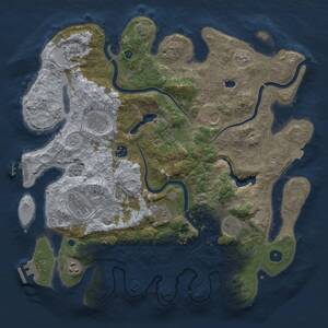 Thumbnail Rust Map: Procedural Map, Size: 4000, Seed: 196819612, 15 Monuments