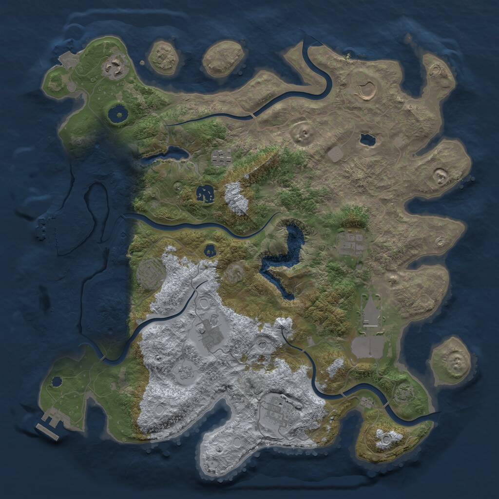 Rust Map: Procedural Map, Size: 4000, Seed: 1385815538, 15 Monuments