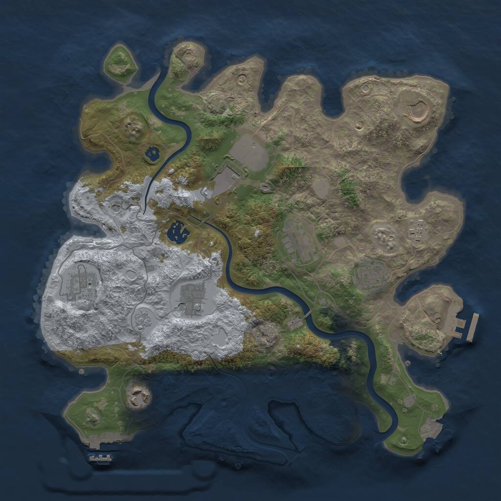 Rust Map: Procedural Map, Size: 3500, Seed: 1572997140, 15 Monuments