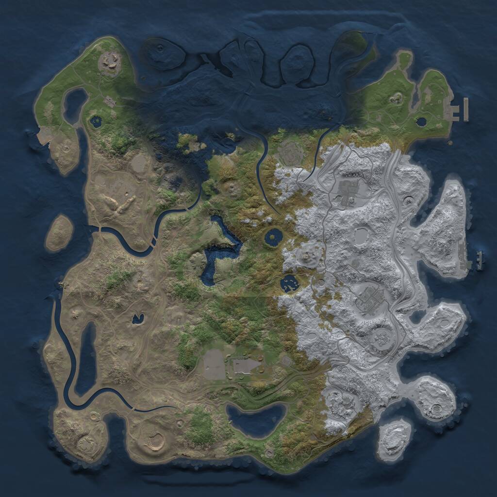 Rust Map: Procedural Map, Size: 4250, Seed: 28399259, 16 Monuments