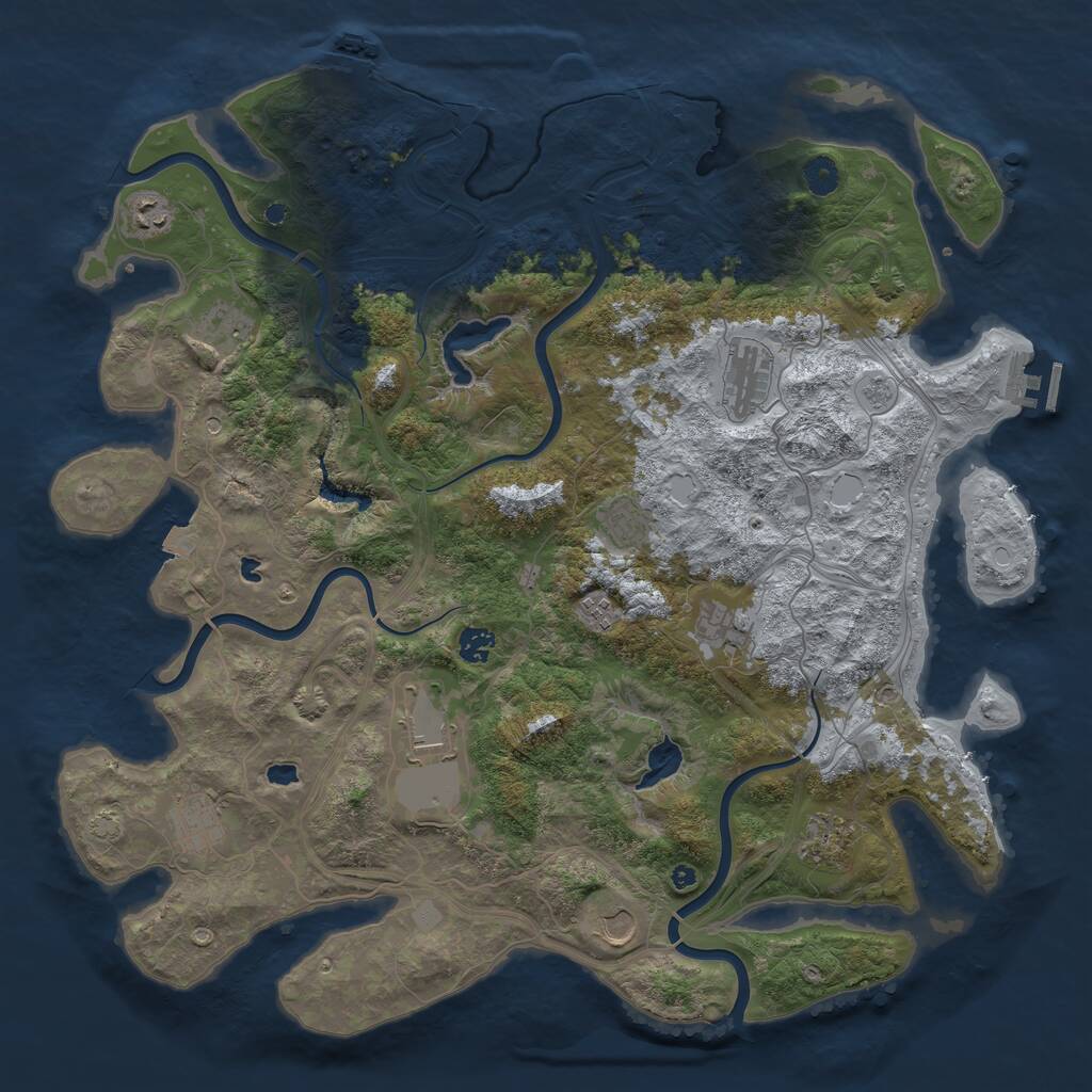 Rust Map: Procedural Map, Size: 4500, Seed: 748292246, 17 Monuments