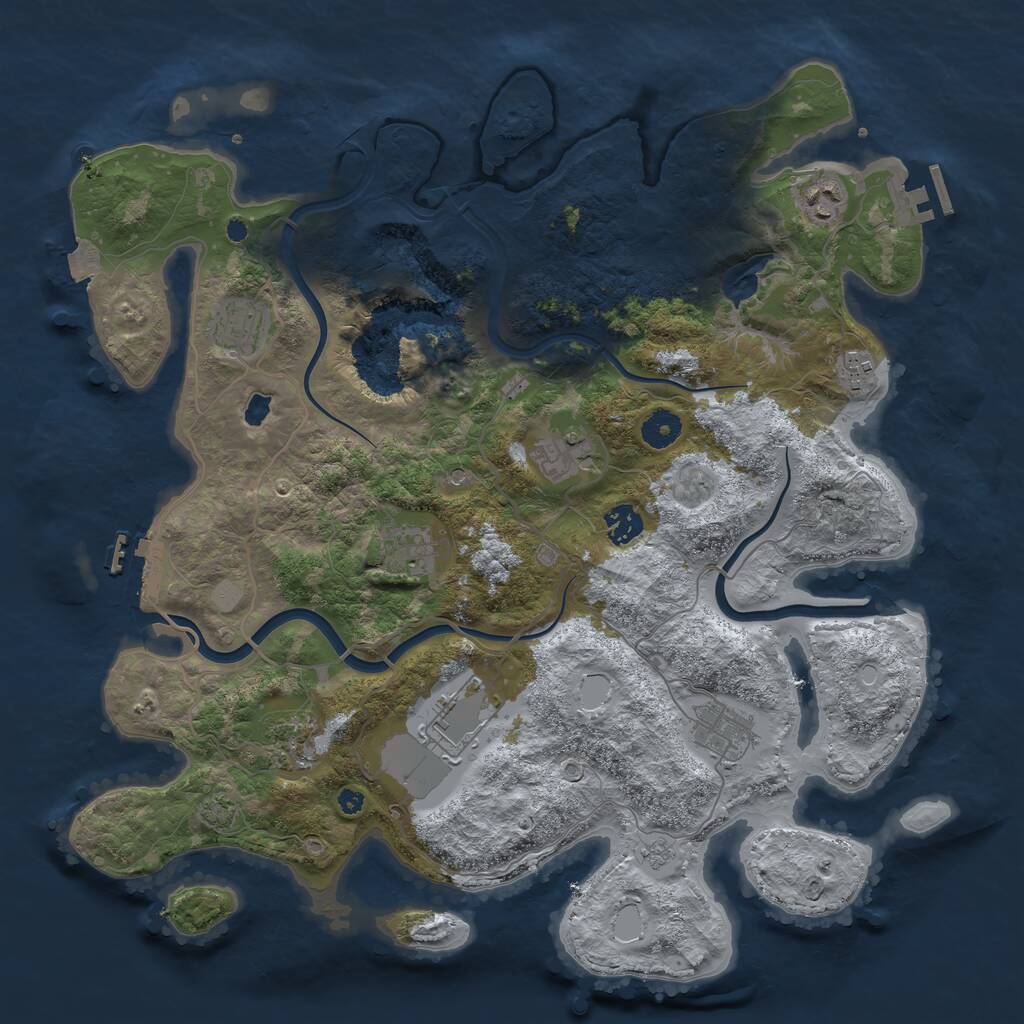 Rust Map: Procedural Map, Size: 4000, Seed: 2085427310, 15 Monuments