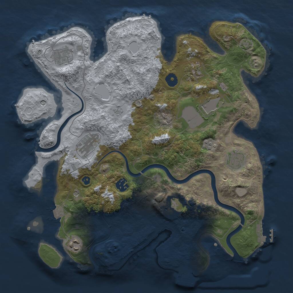 Rust Map: Procedural Map, Size: 3500, Seed: 8435468, 15 Monuments