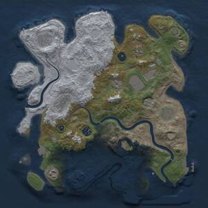 Thumbnail Rust Map: Procedural Map, Size: 3500, Seed: 8435468, 15 Monuments
