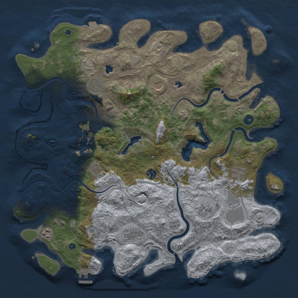 Rust Map: Procedural Map, Size: 4500, Seed: 488222168, 15 Monuments