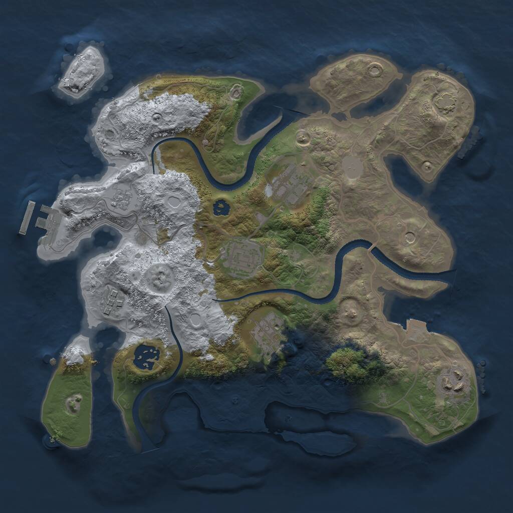 Rust Map: Procedural Map, Size: 3000, Seed: 984999874, 11 Monuments
