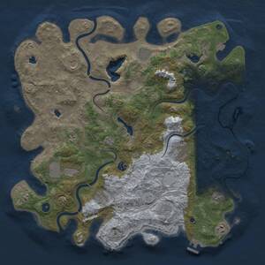 Thumbnail Rust Map: Procedural Map, Size: 4500, Seed: 13443, 16 Monuments