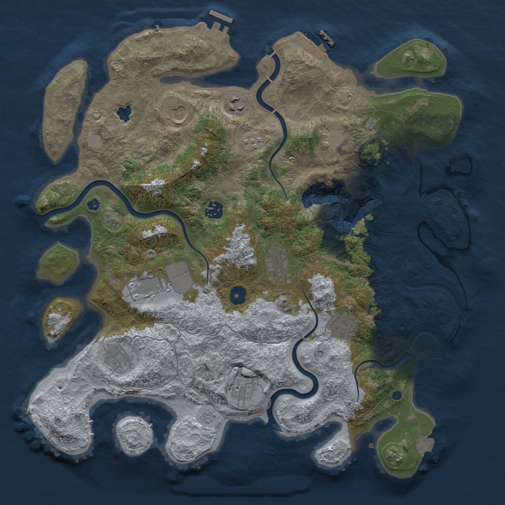 Rust Map: Procedural Map, Size: 4200, Seed: 1754302422, 16 Monuments