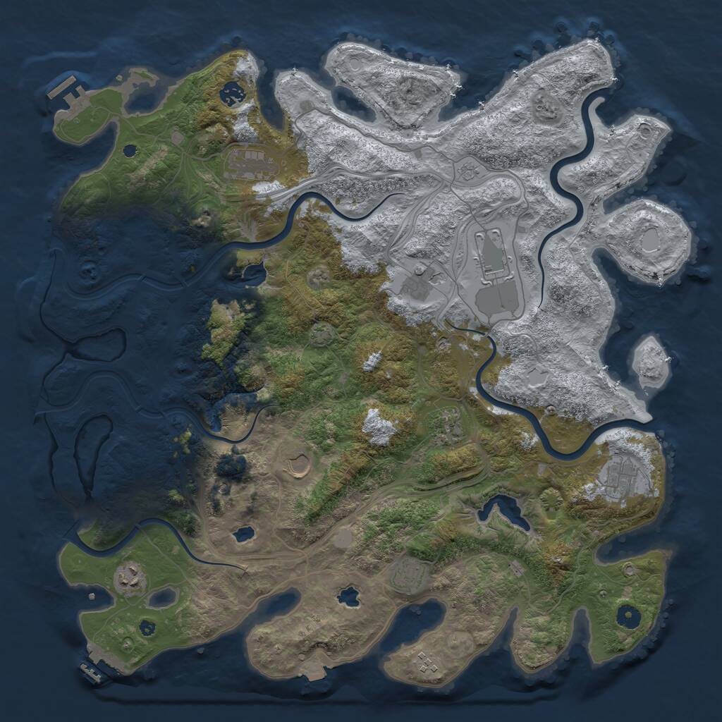 Rust Map: Procedural Map, Size: 4500, Seed: 963623566, 16 Monuments