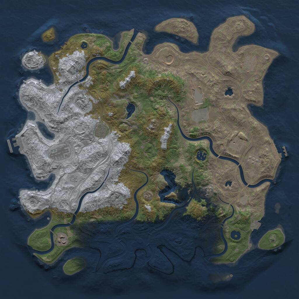 Rust Map: Procedural Map, Size: 4500, Seed: 173541124, 16 Monuments