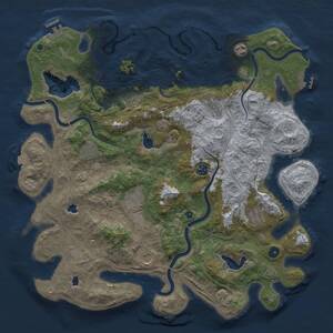 Thumbnail Rust Map: Procedural Map, Size: 4500, Seed: 875579057, 15 Monuments