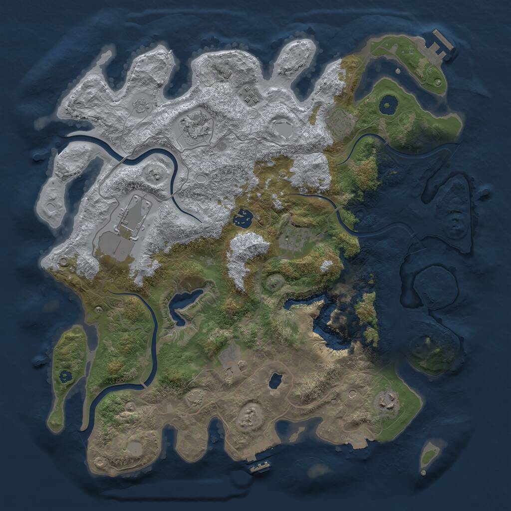 Rust Map: Procedural Map, Size: 4000, Seed: 907445700, 14 Monuments