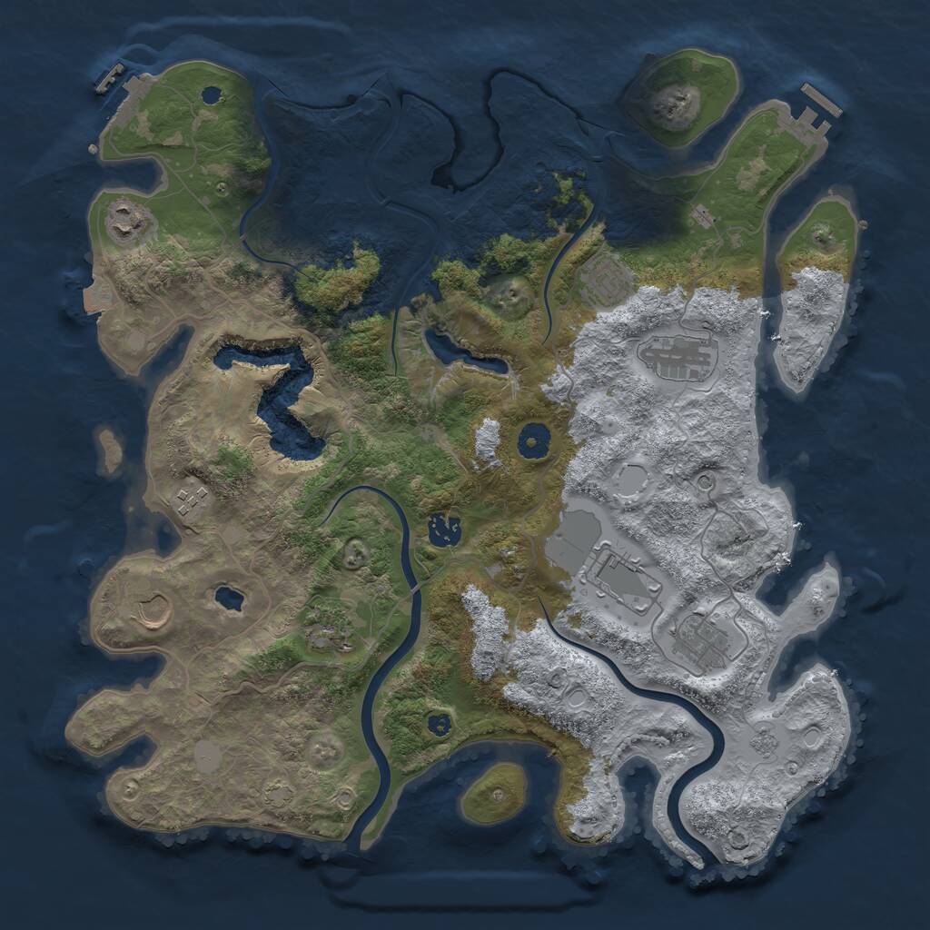 Rust Map: Procedural Map, Size: 4000, Seed: 352913, 15 Monuments