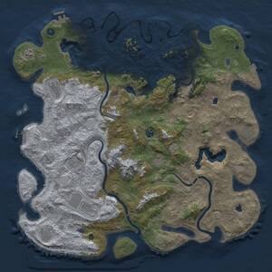 Thumbnail Rust Map: Procedural Map, Size: 5000, Seed: 86391745, 17 Monuments