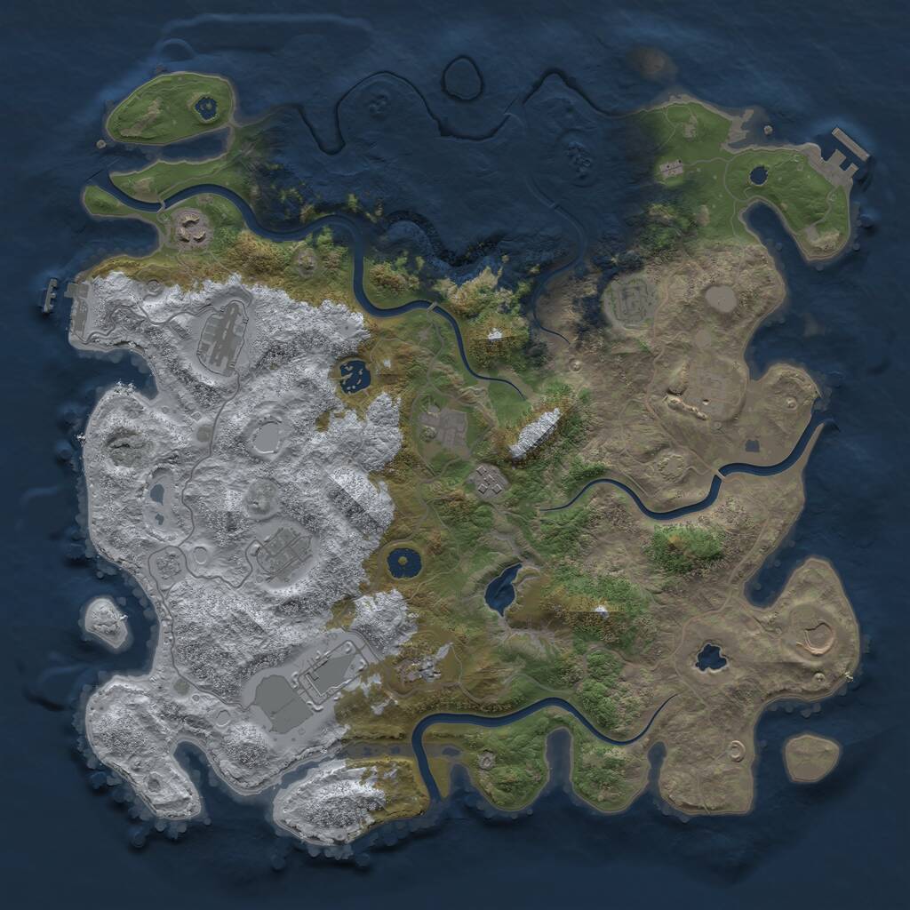 Rust Map: Procedural Map, Size: 4200, Seed: 1594911690, 17 Monuments