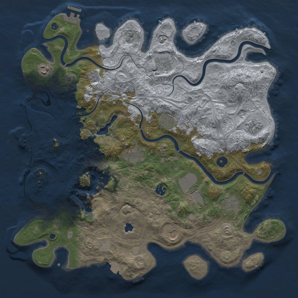 Rust Map: Procedural Map, Size: 4250, Seed: 965928, 16 Monuments