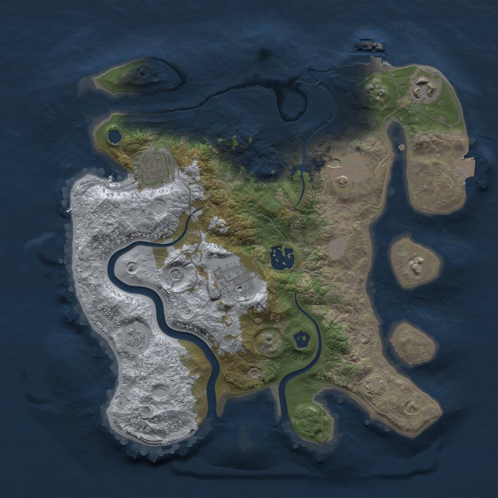 Rust Map: Procedural Map, Size: 3000, Seed: 23463425, 10 Monuments