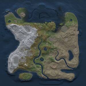 Thumbnail Rust Map: Procedural Map, Size: 3500, Seed: 1827235978, 15 Monuments