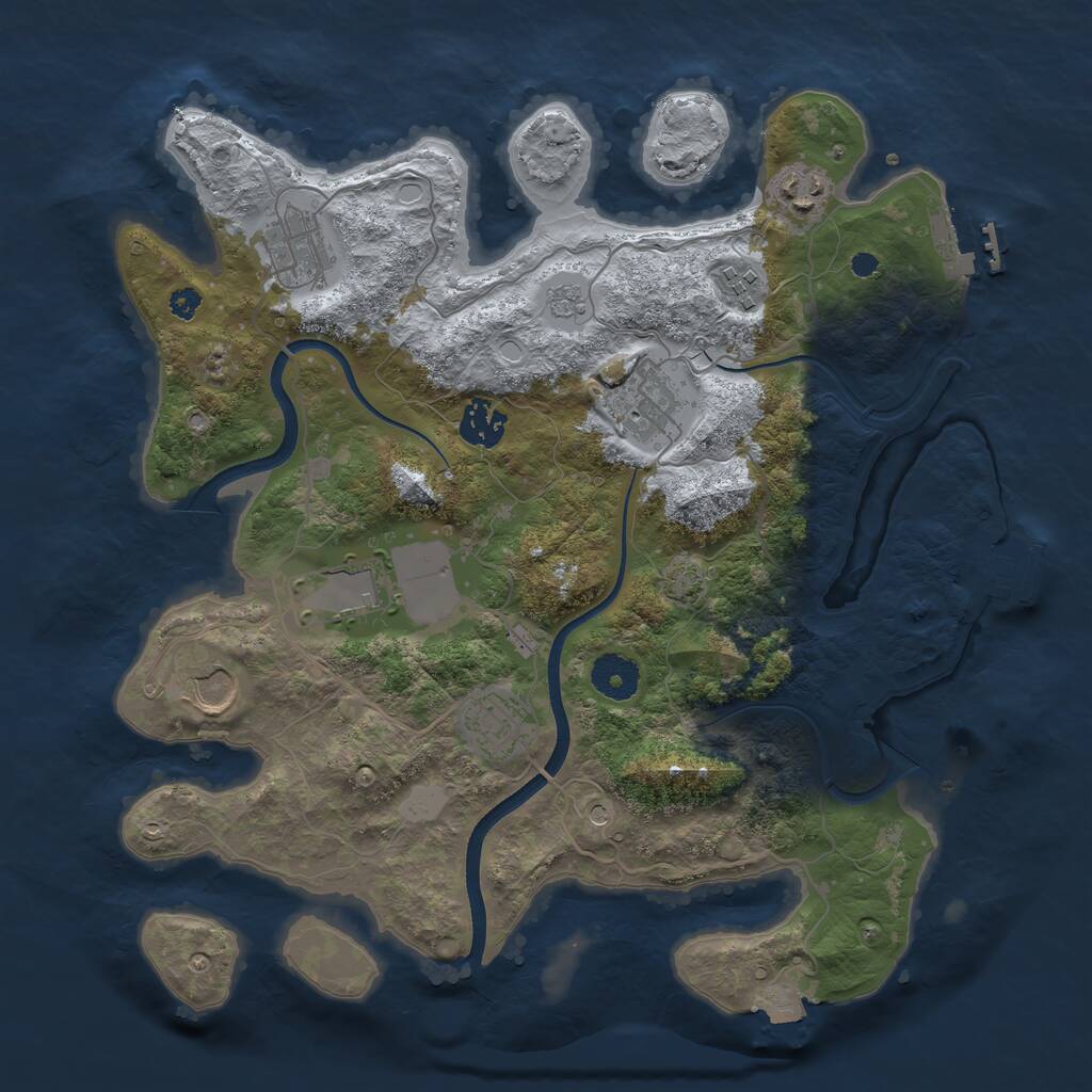 Rust Map: Procedural Map, Size: 3500, Seed: 993900820, 14 Monuments
