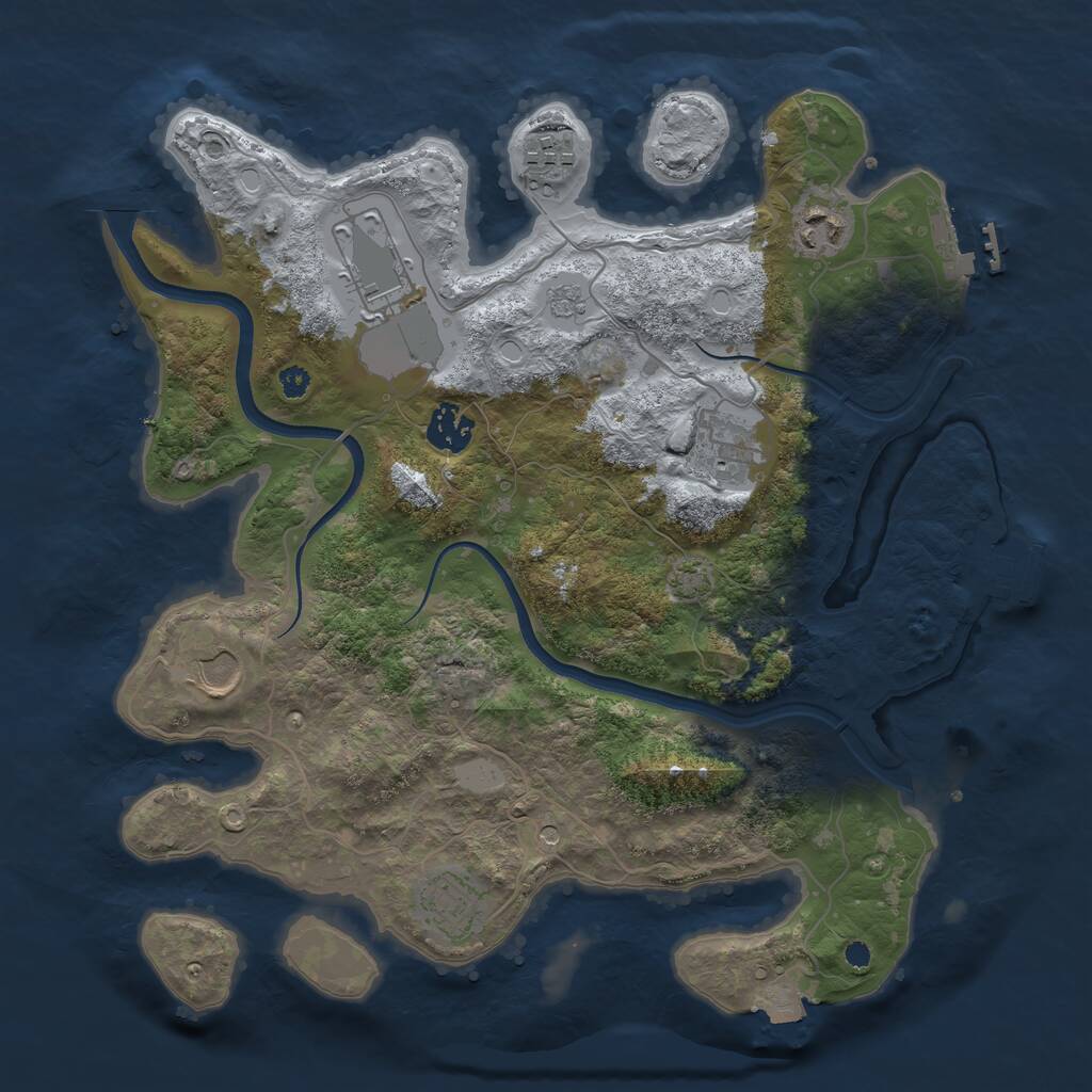 Rust Map: Procedural Map, Size: 3500, Seed: 993900820, 13 Monuments