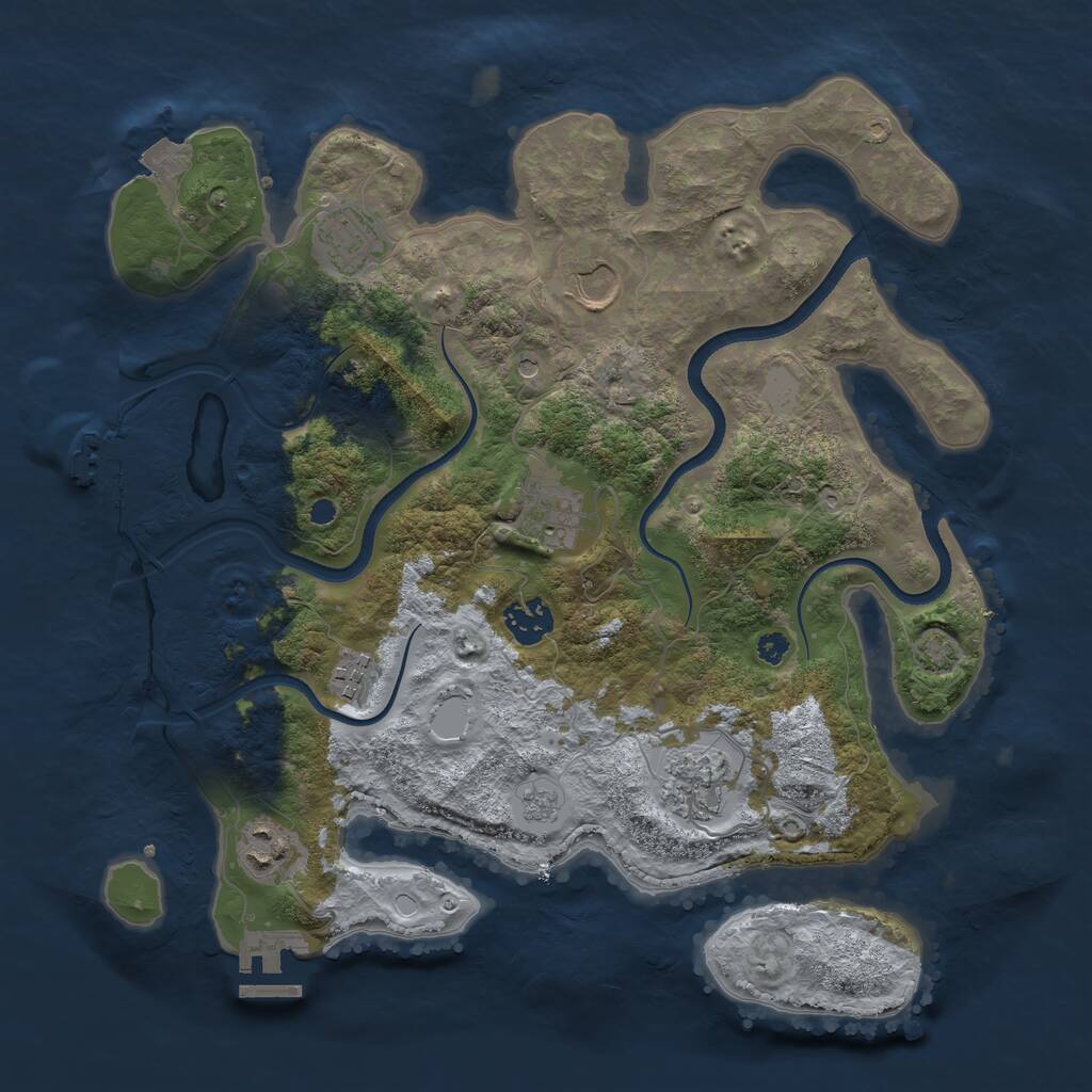 Rust Map: Procedural Map, Size: 3500, Seed: 1389424, 13 Monuments