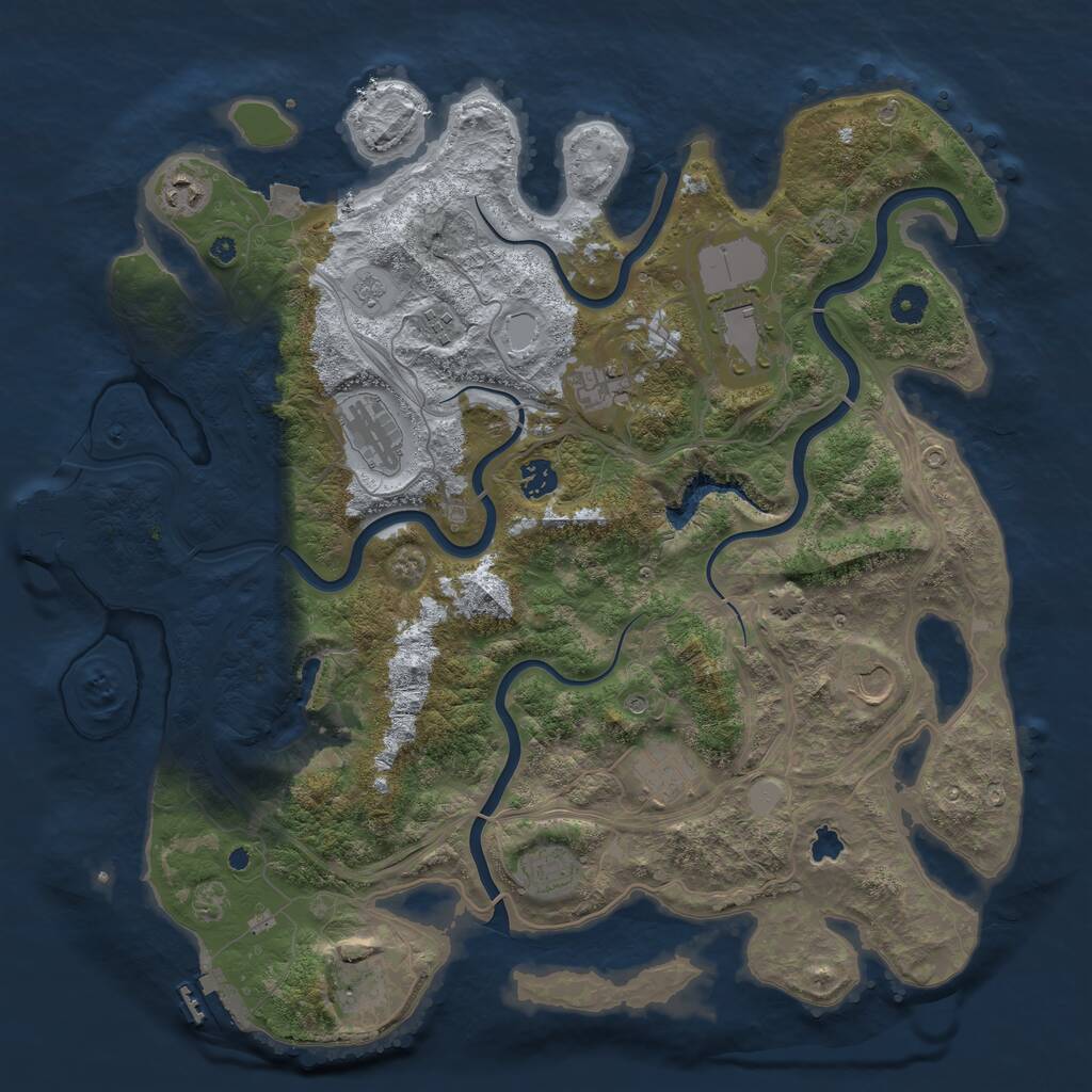 Rust Map: Procedural Map, Size: 4250, Seed: 1483743531, 16 Monuments