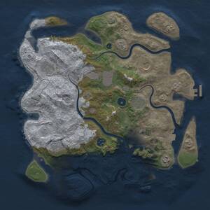Thumbnail Rust Map: Procedural Map, Size: 3750, Seed: 191046785, 15 Monuments