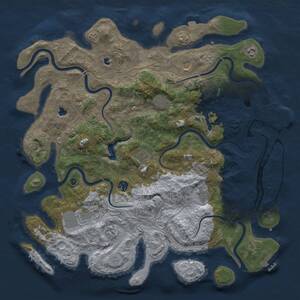 Thumbnail Rust Map: Procedural Map, Size: 4500, Seed: 784952715, 15 Monuments