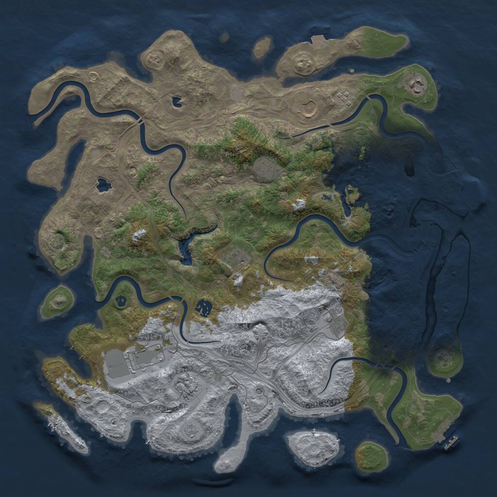Rust Map: Procedural Map, Size: 4500, Seed: 784952715, 15 Monuments