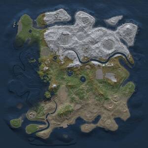 Thumbnail Rust Map: Procedural Map, Size: 3750, Seed: 1625257243, 15 Monuments