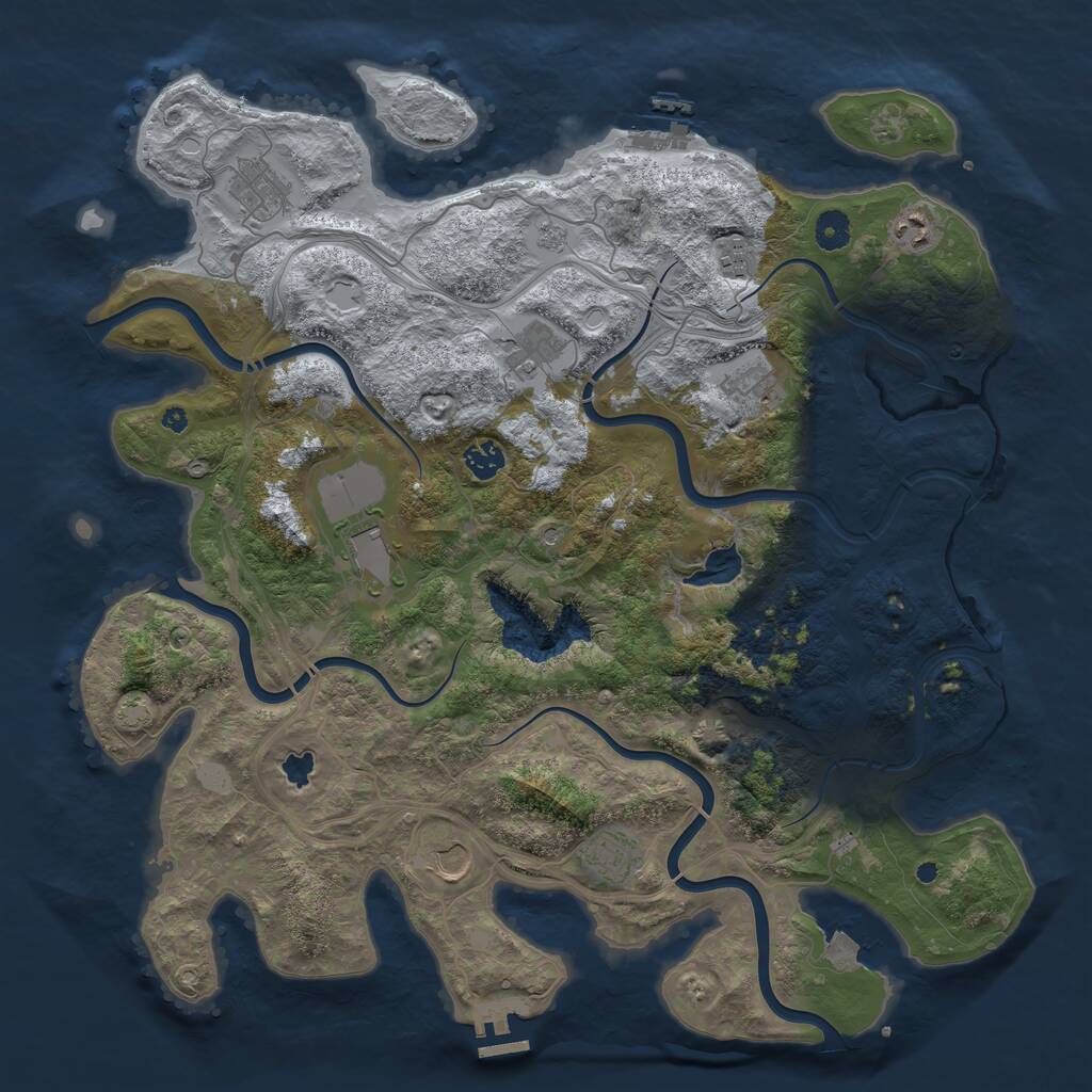 Rust Map: Procedural Map, Size: 4300, Seed: 92345524, 15 Monuments