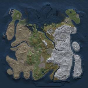 Thumbnail Rust Map: Procedural Map, Size: 3500, Seed: 3648269, 12 Monuments