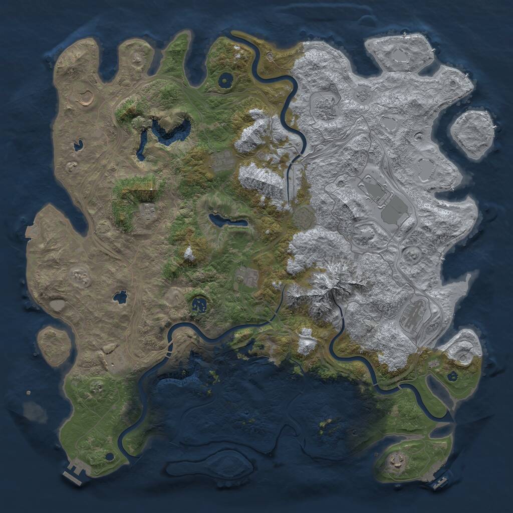 Rust Map: Procedural Map, Size: 5000, Seed: 281636727, 17 Monuments