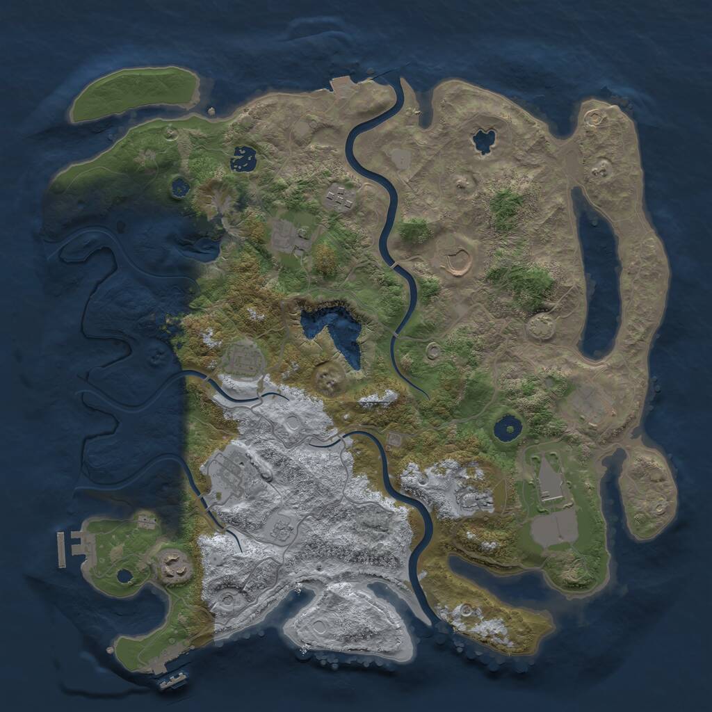 Rust Map: Procedural Map, Size: 4000, Seed: 1687091368, 16 Monuments