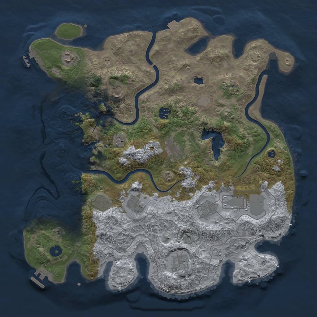 Rust Map: Procedural Map, Size: 4000, Seed: 1823872983, 17 Monuments